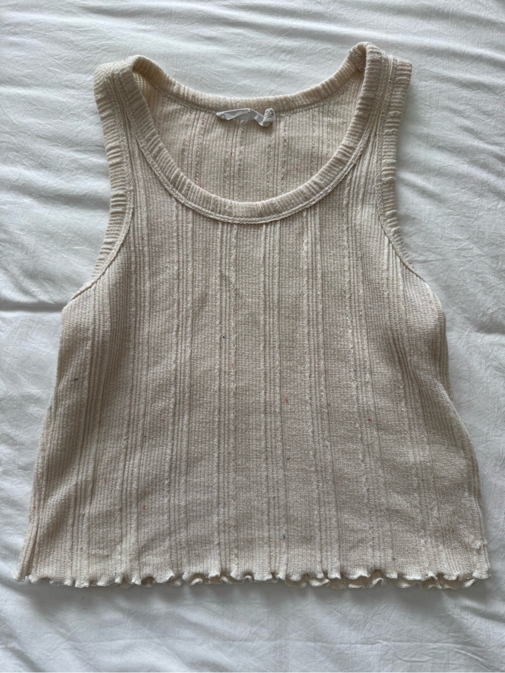 Lush Ribbed Knit Tank Top — Cream